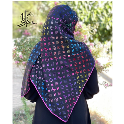 روسری سوپر نخ اعلا طرح LV رنگی