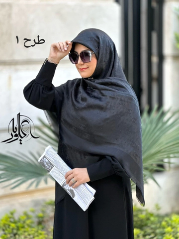روسری مشکی نگین دار