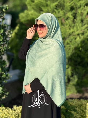 روسری نخ ابریشم ژاکارد اقتصادی طرح گل رز