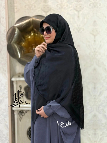 روسری مشکی ژاکارد