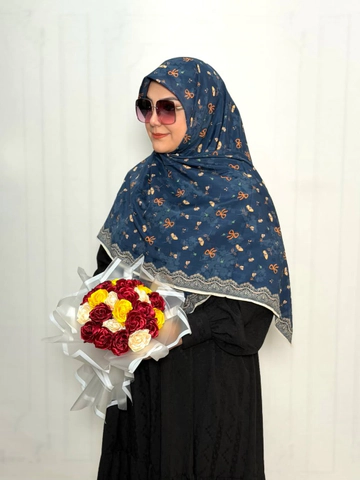 روسری نخ ترک اعلا طرح پاپیونی