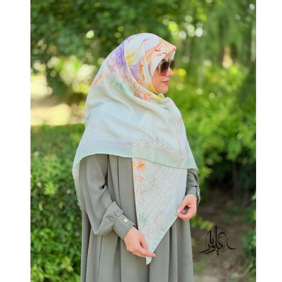 روسری نخی فوق اعلا طرح لیلیوم