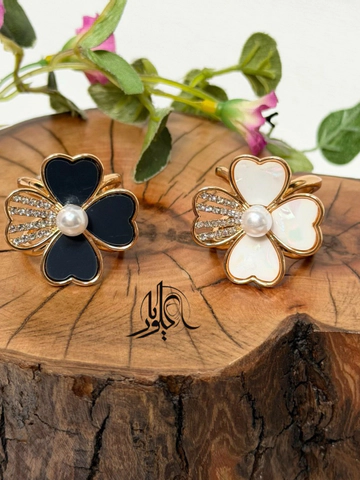 حلقه روسری استیل طرح شبدر
