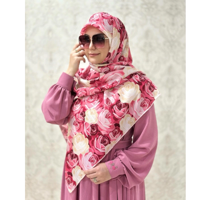 روسری سوپر نخ اعلا طرح رزا