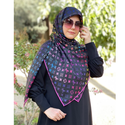 روسری سوپر نخ اعلا طرح LV رنگی