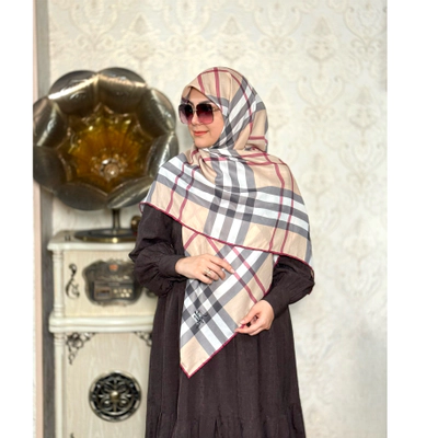 روسری نخی فوق اعلا طرح باربری