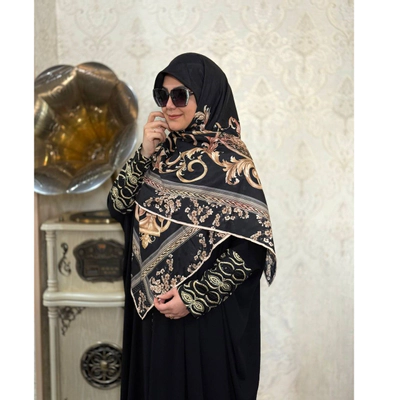 روسری نخ ترک اعلا مشکی مجلسی