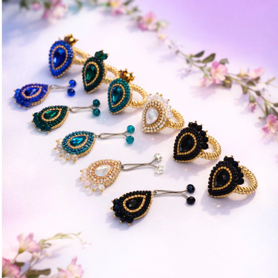 گیره آویزدار و حلقه روسری مدل اشک