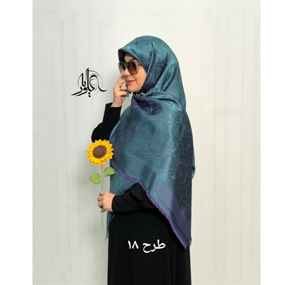 روسری نخ ابریشم ژاکارد لمه دار