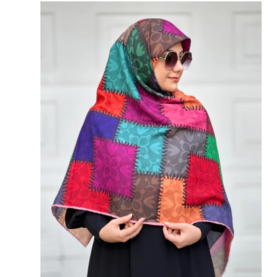 روسری نخی فوق اعلا طرح چهل تکه