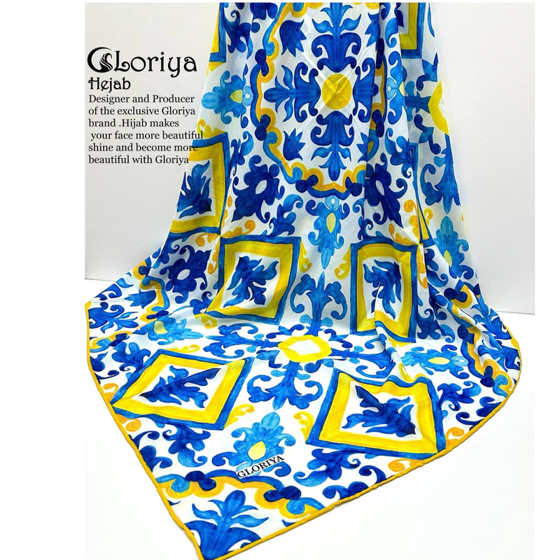 روسری سوپر نخ اعلاء طرح اسلیمی سنتی