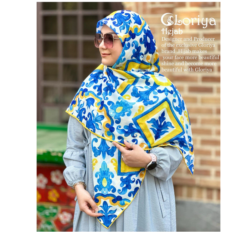 روسری سوپر نخ اعلاء طرح اسلیمی سنتی