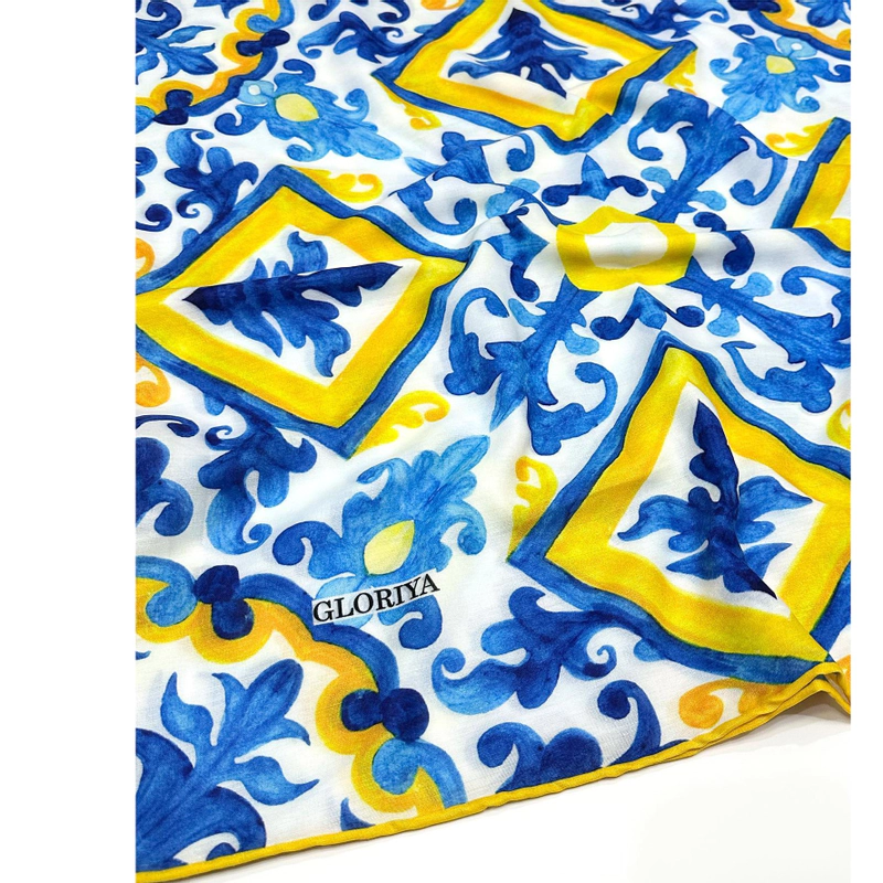 روسری سوپر نخ اعلاء طرح اسلیمی سنتی