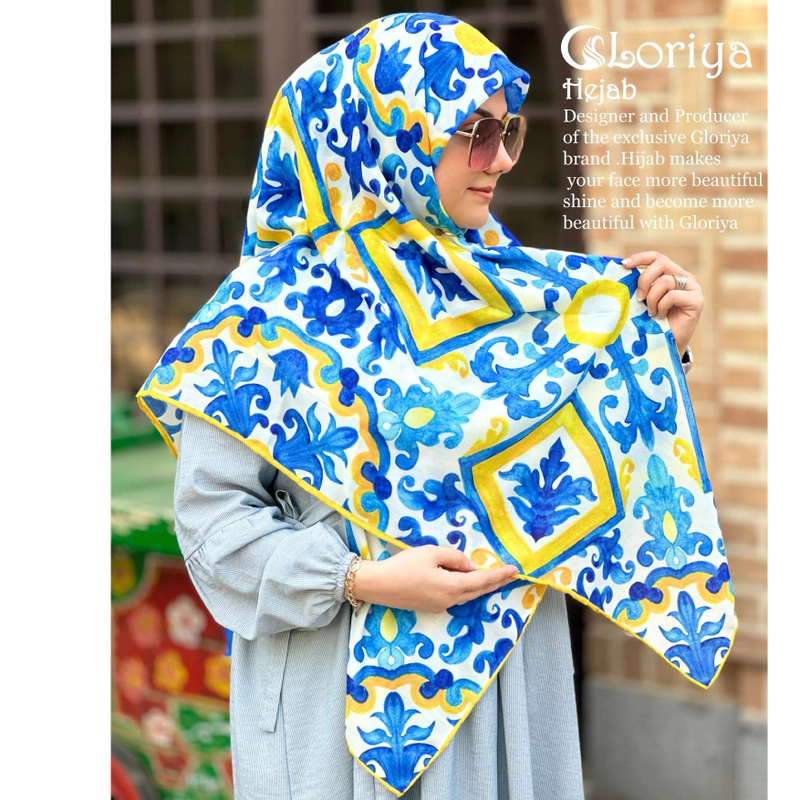 روسری سوپر نخ اعلاء طرح اسلیمی سنتی