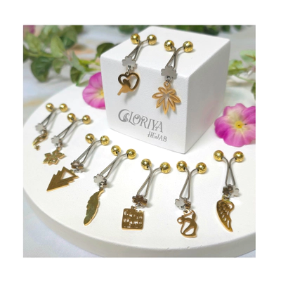 گیره روسری آویزدار گل استیل